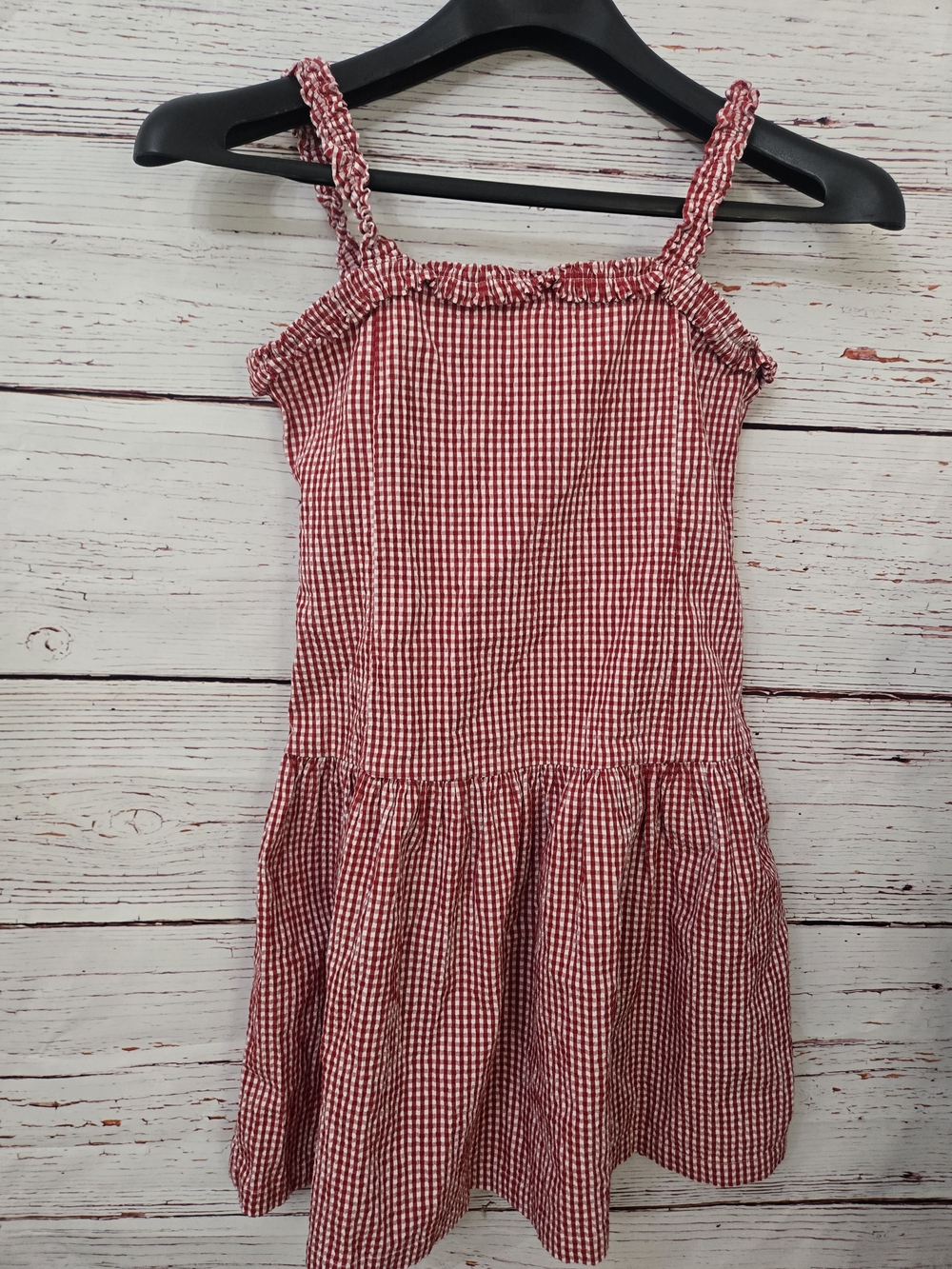 NWT Gap Kids Girls Red Gingham Ruffle Dress Size XL 12